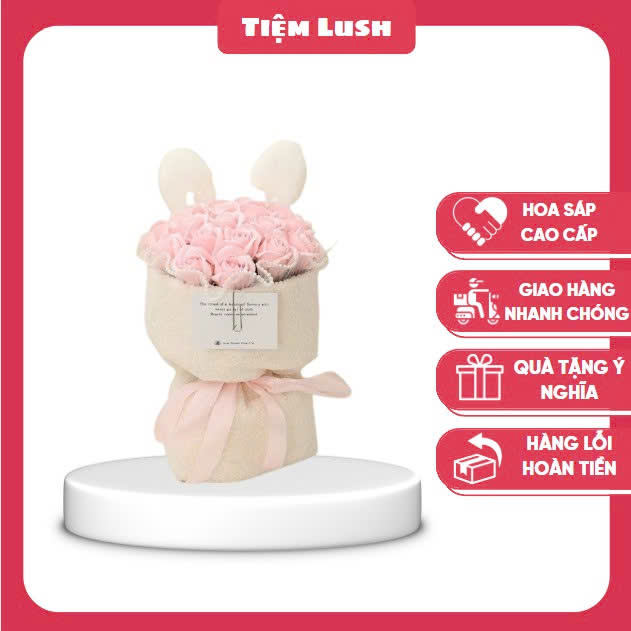 Bó Hoa sáp tai thỏ .quà tặng sinh nhật ngày lễ. hoa quà tặng valentine,8/3,sinh nhật...