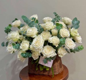 Giỏ Hoa Sáp Để Bàn