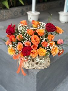 giỏ hoa sáp nhỏ.